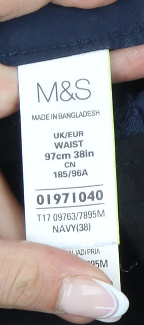 Marks and Spencer Men's Blue Cargo Shorts Size 38