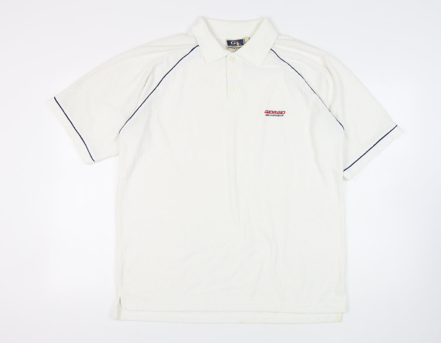 Giorgio Men’s White Polo Shirt L Short Sleeve Collared