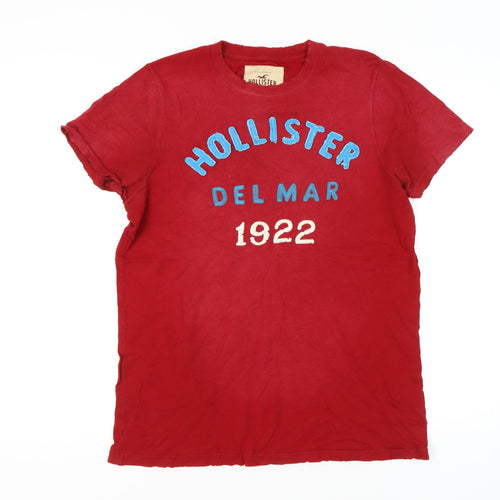 Hollister Men's Red XL Embroidered Graphic T-Shirt