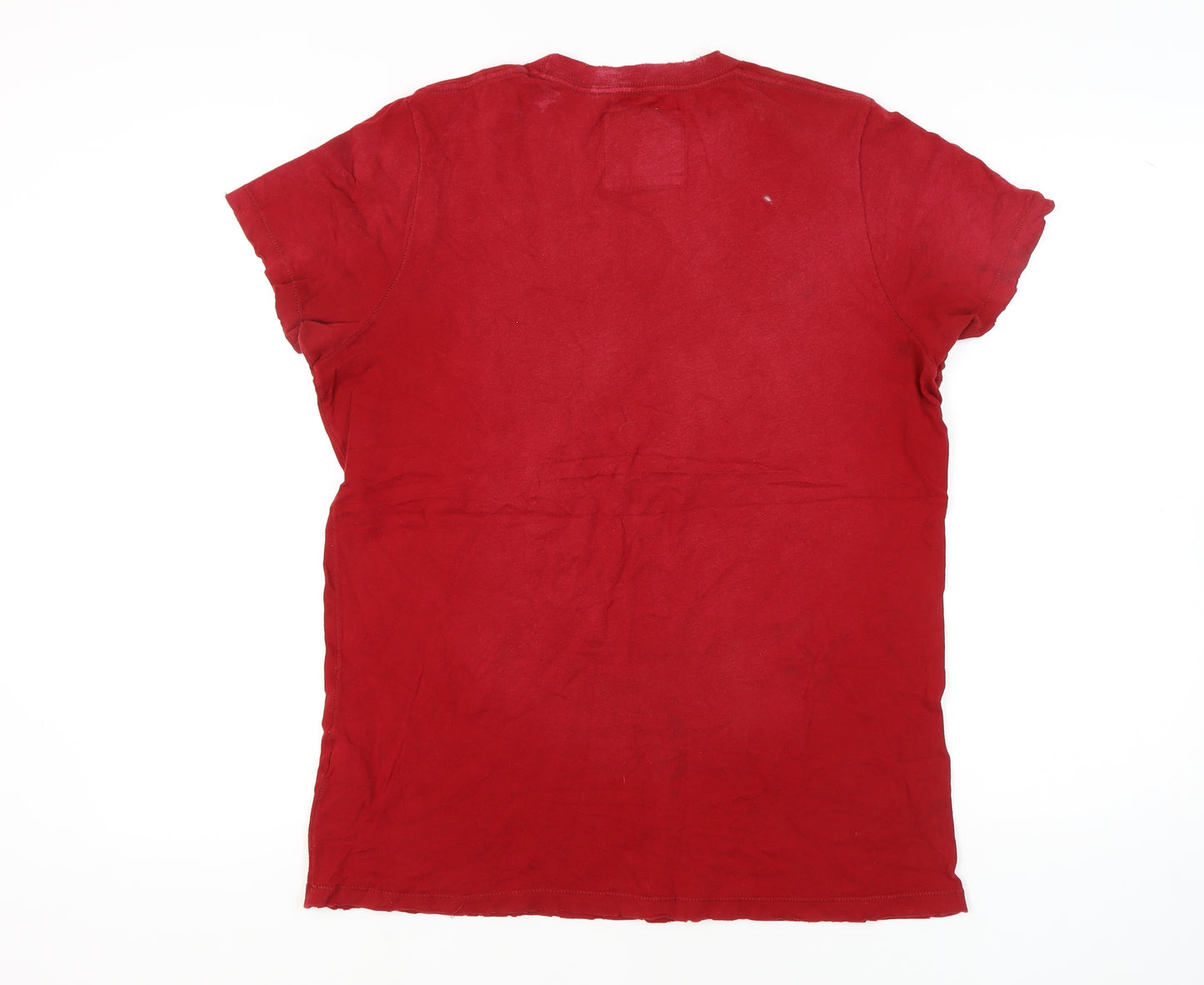 Hollister Men's Red XL Embroidered Graphic T-Shirt