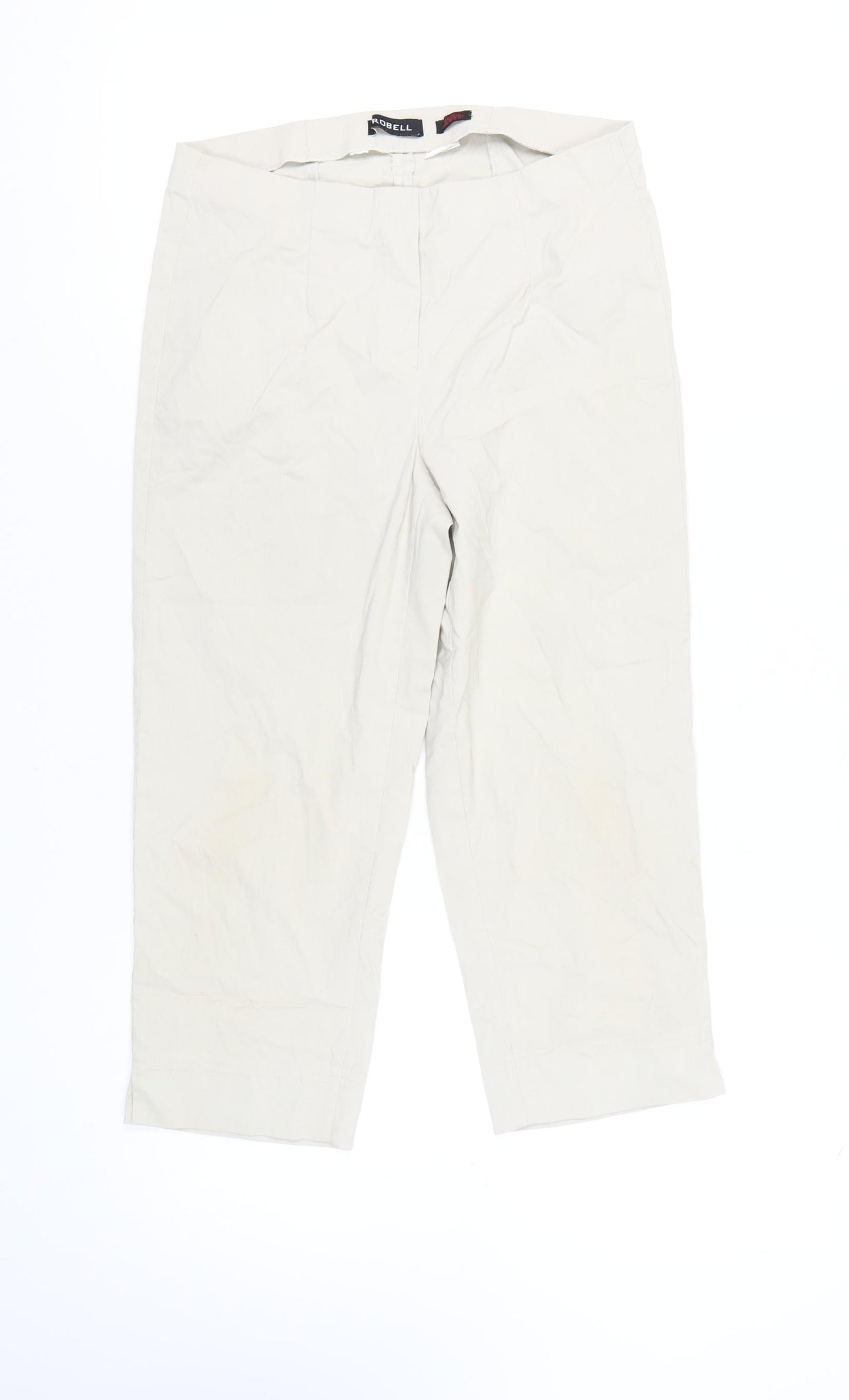 Robell Women's Ivory Cropped Trousers Size 14