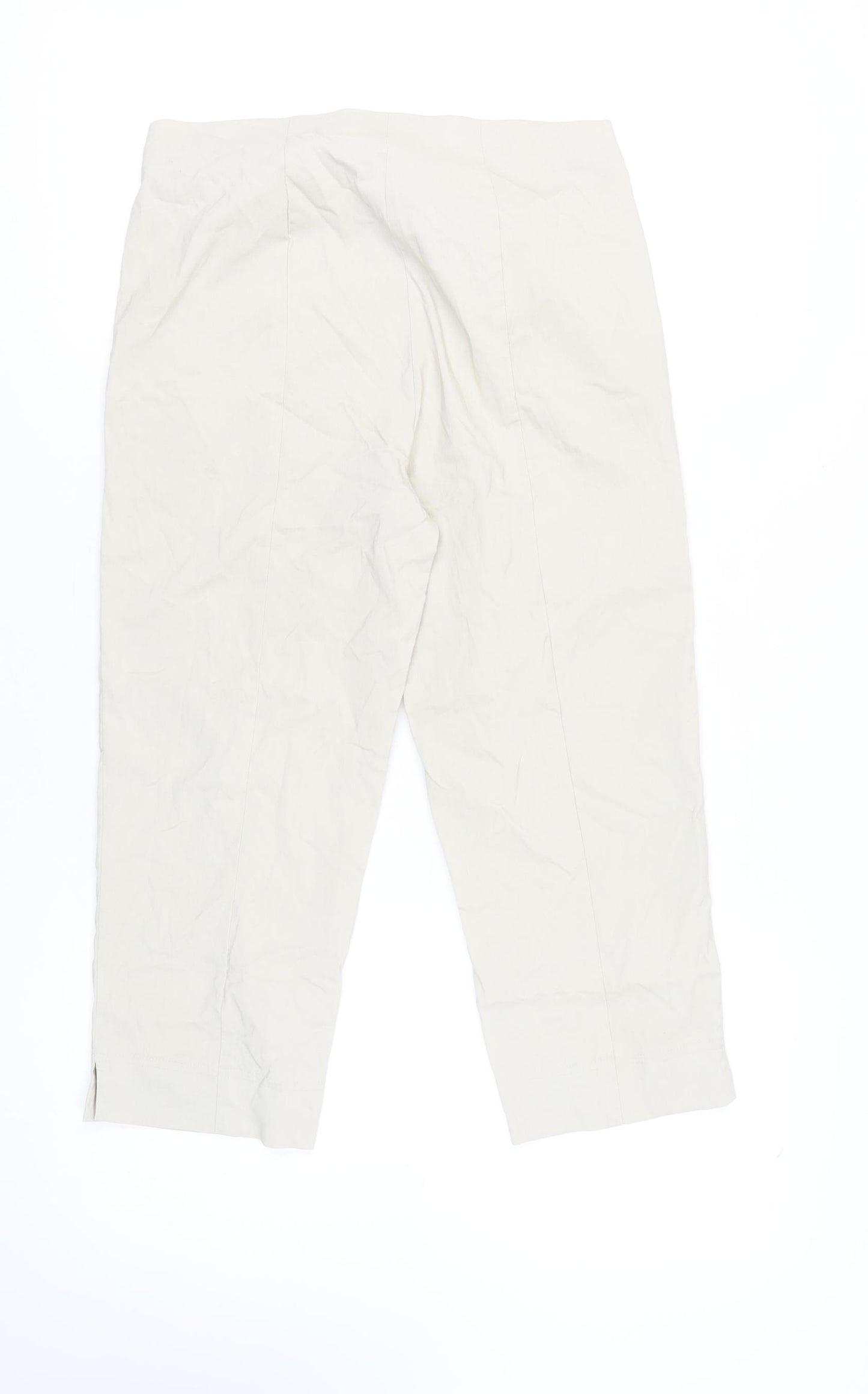 Robell Women's Ivory Cropped Trousers Size 14