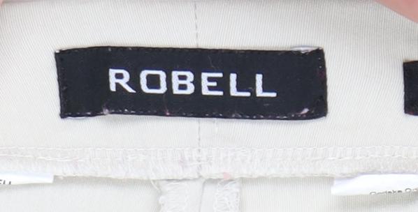 Robell Women's Ivory Cropped Trousers Size 14