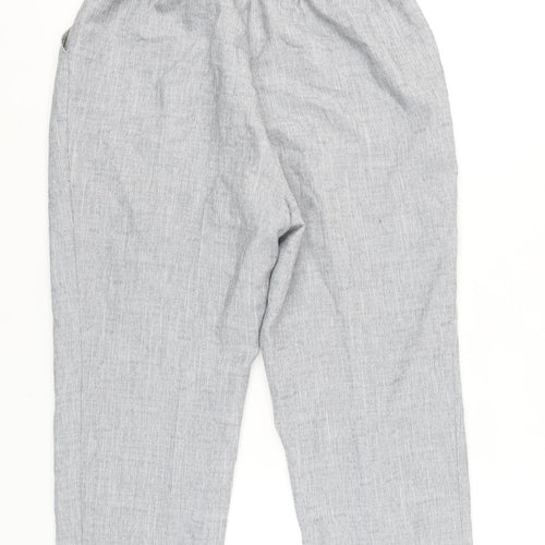 Marks and Spencer Women's Grey Linen Trousers Size 16