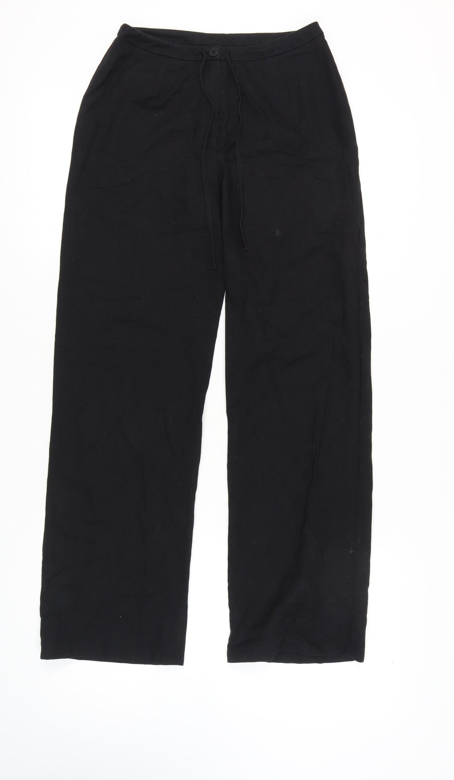Next Women's Black Trousers Size 8 Regular with Drawstring