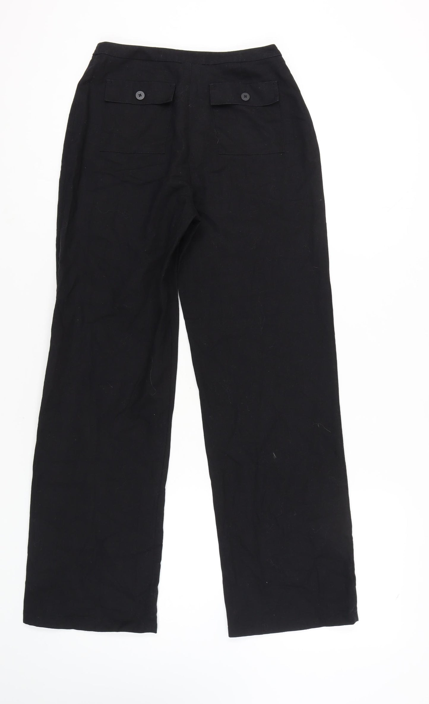 Next Women's Black Trousers Size 8 Regular with Drawstring