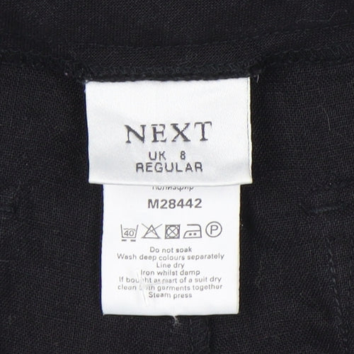 Next Women's Black Trousers Size 8 Regular with Drawstring