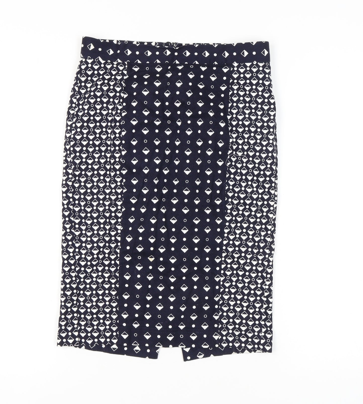 French Connection Women's Blue Geometric Pencil Skirt Size 10