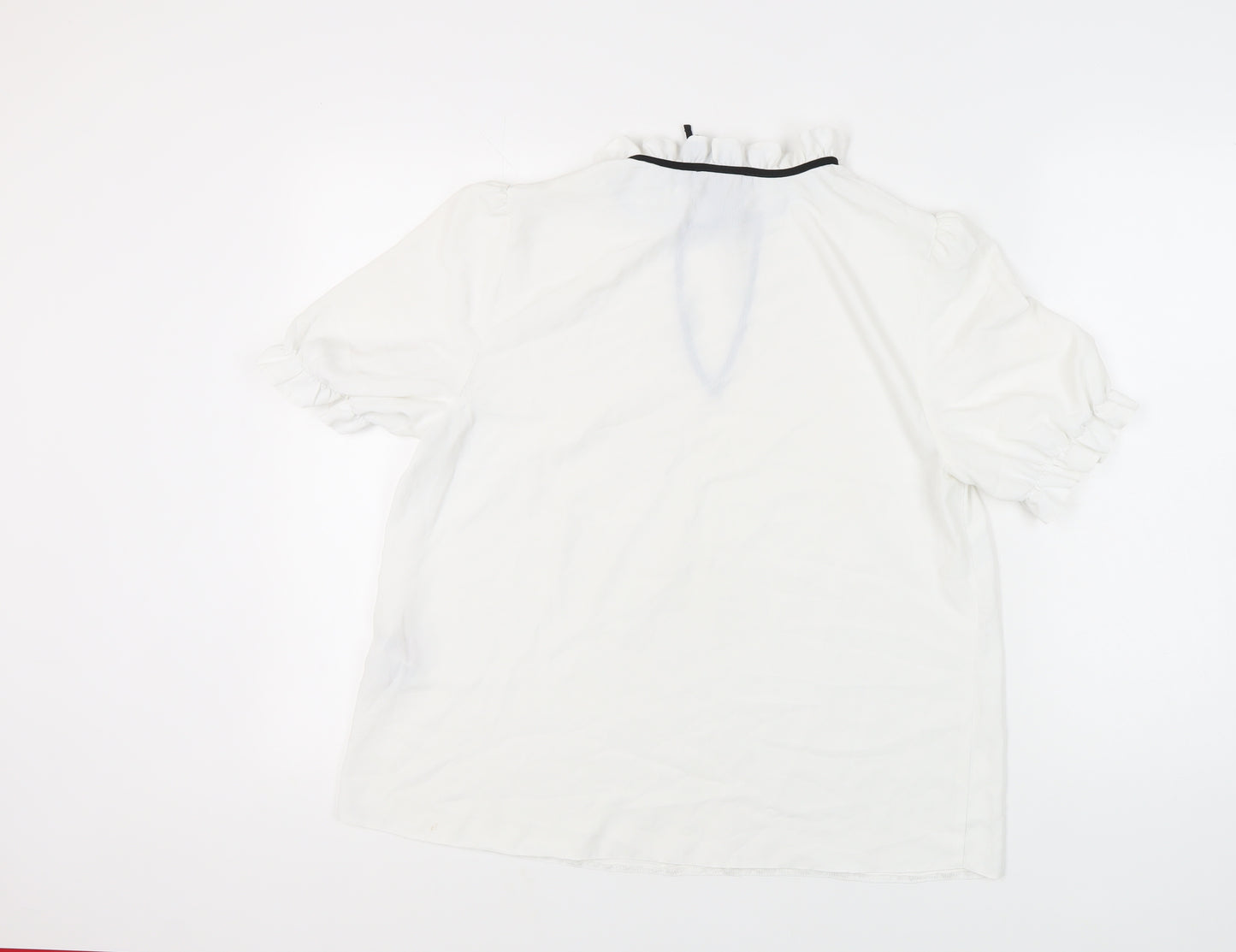 Lipsy Women's White High Neck Blouse Size 16