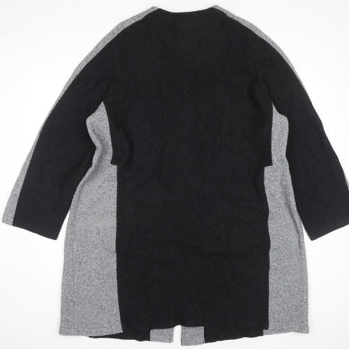 Chesca Women's Black Grey Long Coat Size M