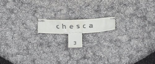 Chesca Women's Black Grey Long Coat Size M