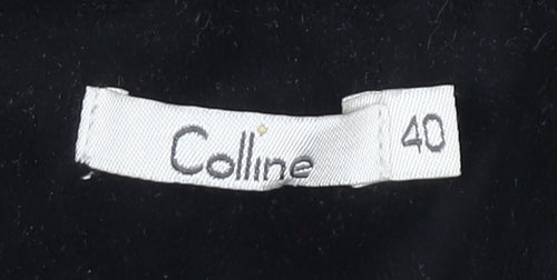 Colline Women's Black Parka Coat with Fur Trim Size 12
