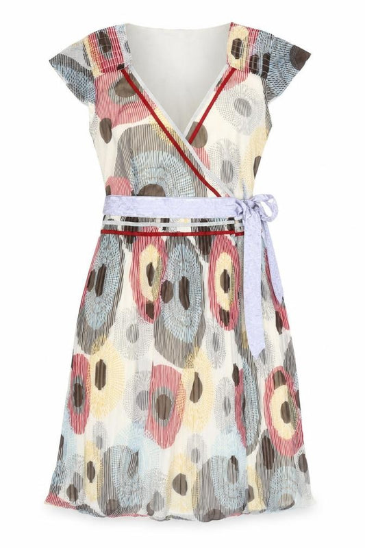 Front view of Fever Women's Multicoloured Wrap Dress, size 10
