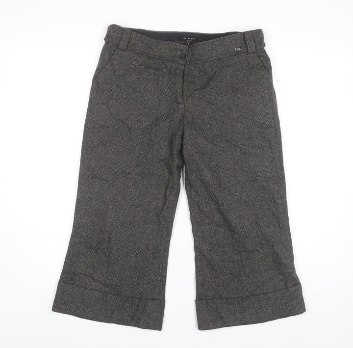Ted Baker Women's Grey Herringbone Trousers Size 6