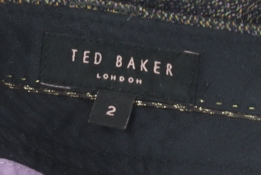 Ted Baker Women's Grey Herringbone Trousers Size 6