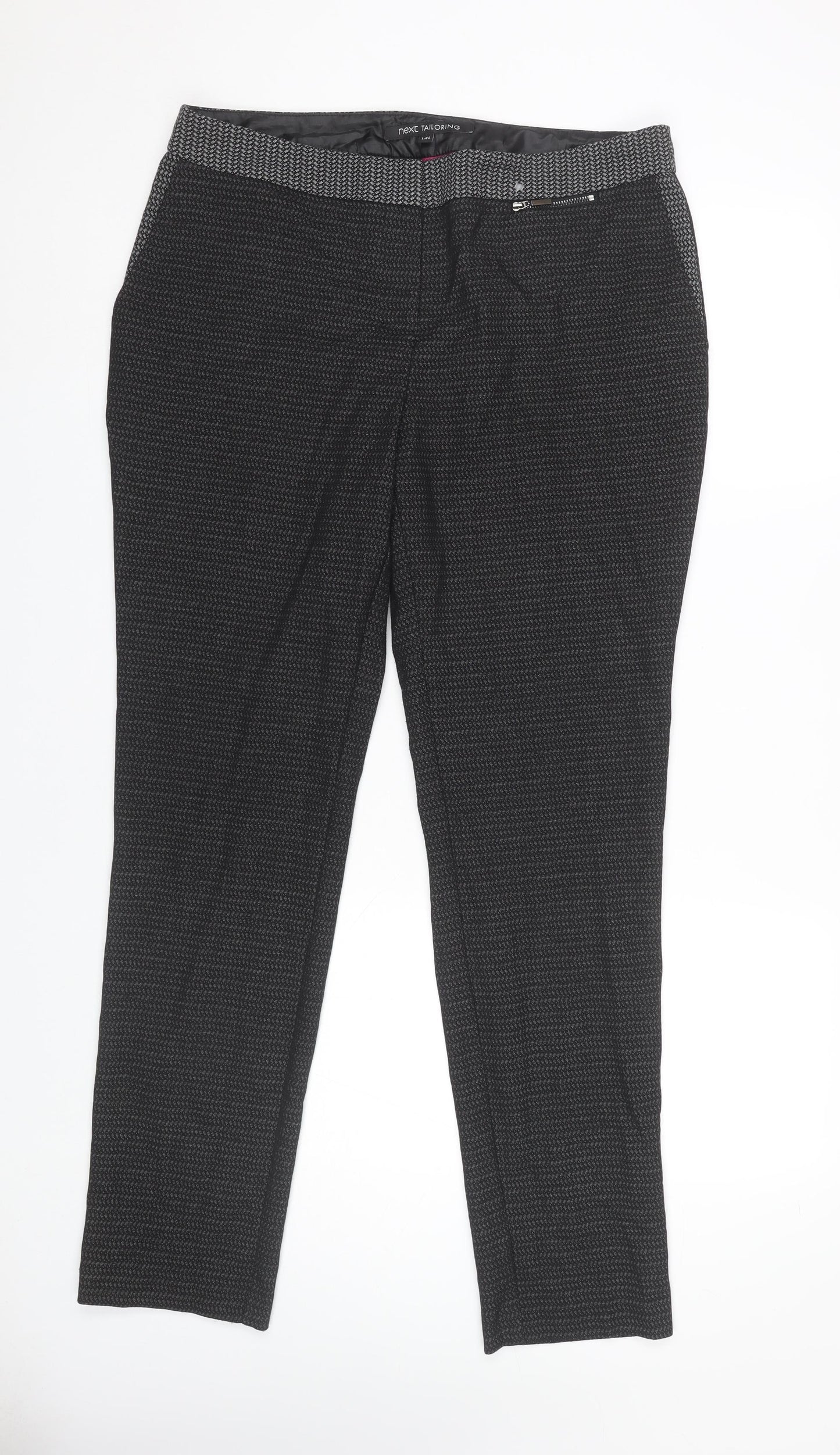Next Women's Black Trousers Size 14 Long Tailored