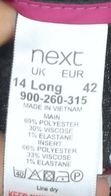 Next Women's Black Trousers Size 14 Long Tailored