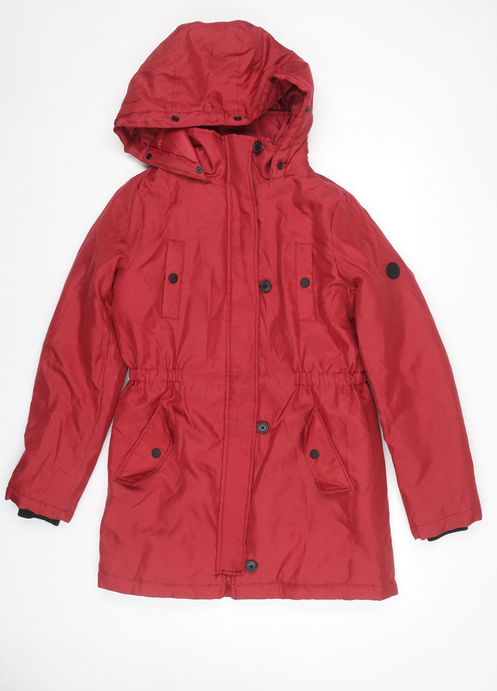 ADPT Women's Red Parka Jacket, M, Hooded, Casual