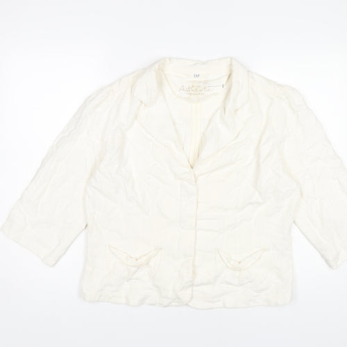 Evie Women's White Blazer Size 18 Classic 3/4 Sleeve