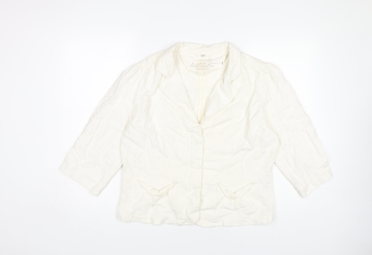 Evie Women's White Blazer Size 18 Classic 3/4 Sleeve