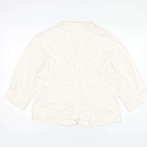 Evie Women's White Blazer Size 18 Classic 3/4 Sleeve
