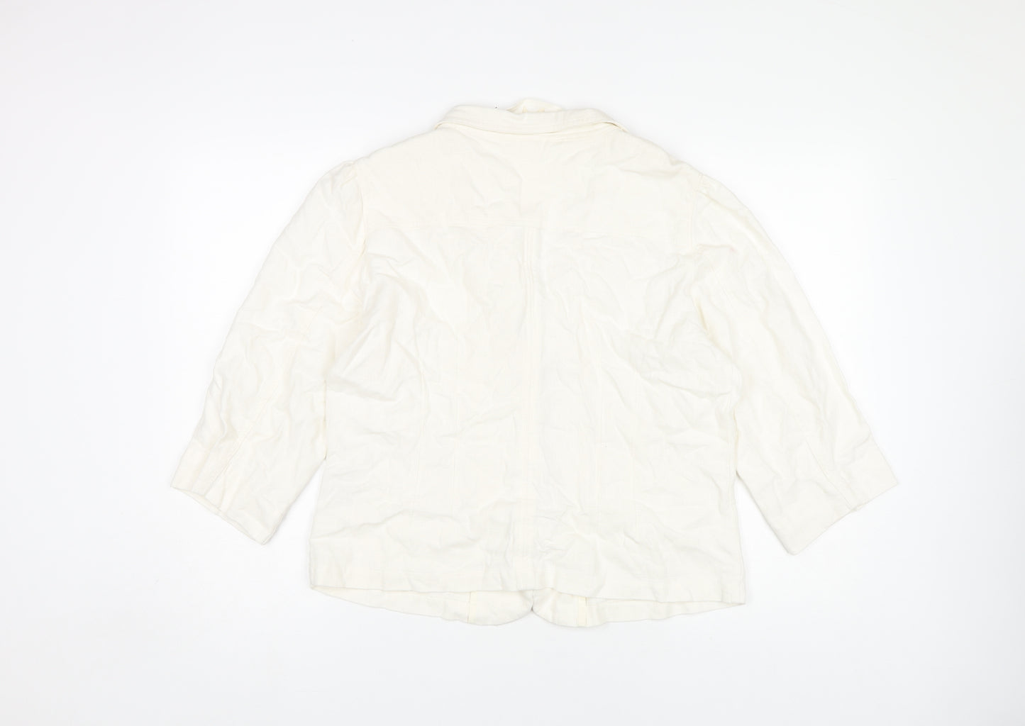 Evie Women's White Blazer Size 18 Classic 3/4 Sleeve