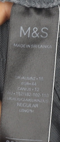 Marks and Spencer Women's Grey Jogger Trousers - Size 16