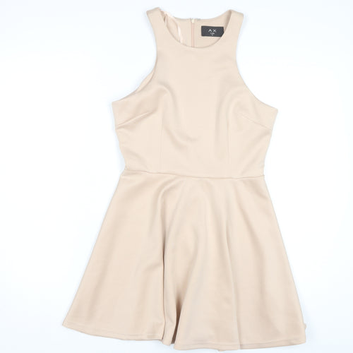 AX Paris Women's Beige Sleeveless Dress, Size 12
