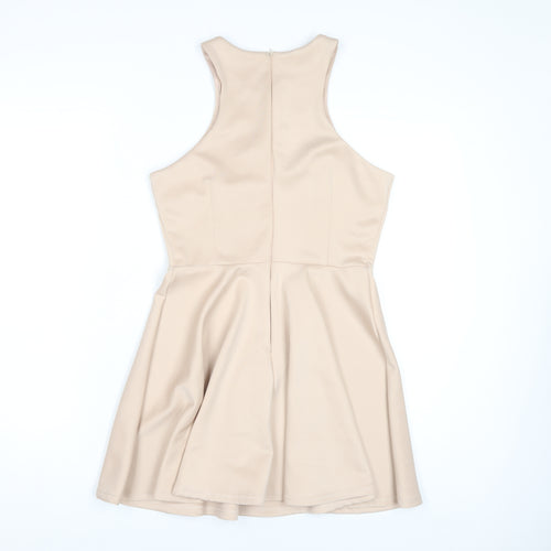 AX Paris Women's Beige Sleeveless Dress, Size 12