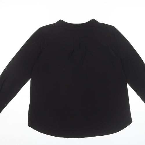 Dorothy Perkins Women's Black Blouse, Size 12, Zip Neck