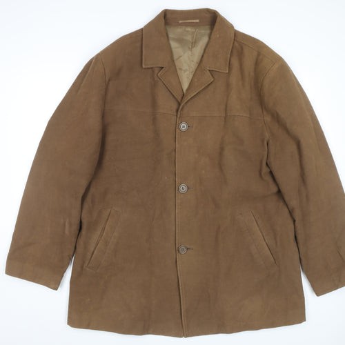 Butler and Webb XL Men's Brown Cotton Overcoat