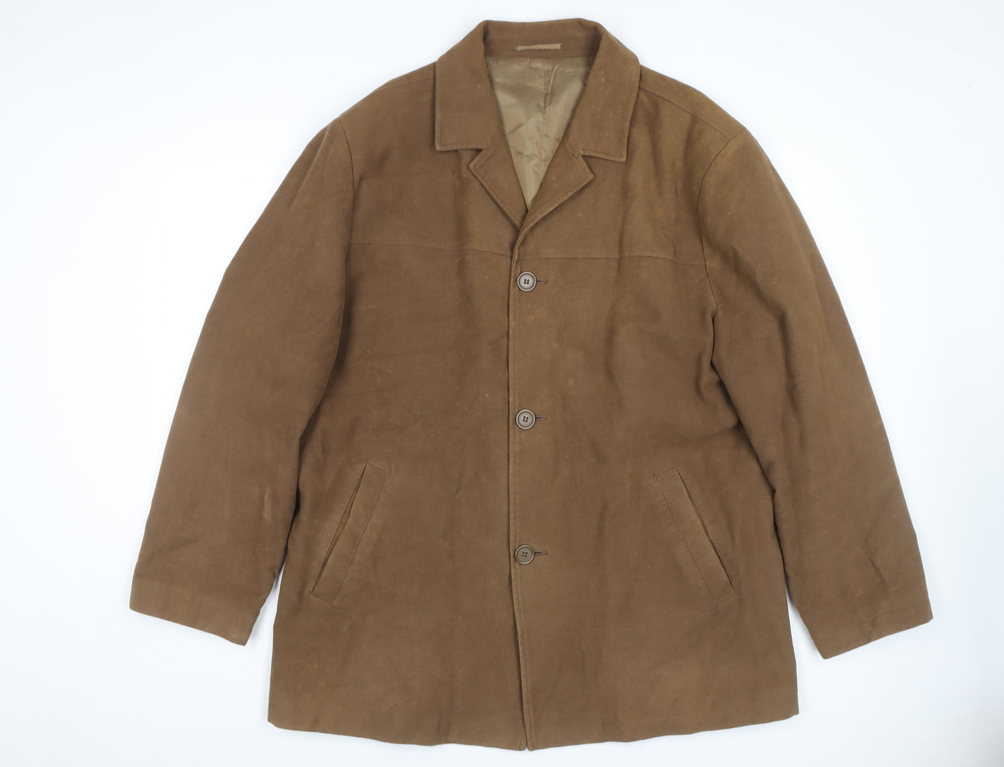 Butler and Webb XL Men's Brown Cotton Overcoat
