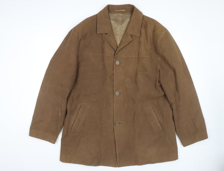 Butler and Webb XL Men's Brown Cotton Overcoat
