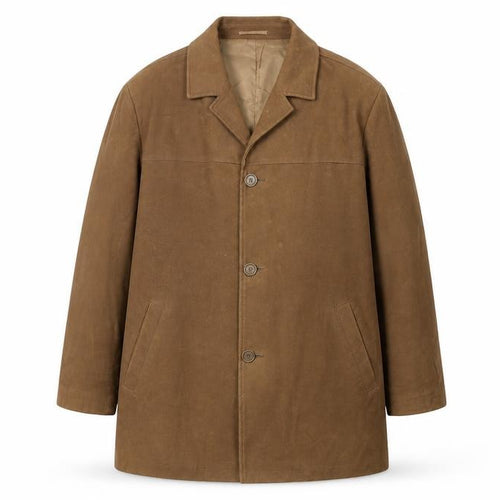 Butler and Webb XL Men's Brown Cotton Overcoat