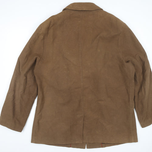 Butler and Webb XL Men's Brown Cotton Overcoat