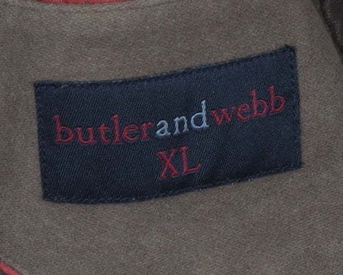 Butler and Webb XL Men's Brown Cotton Overcoat