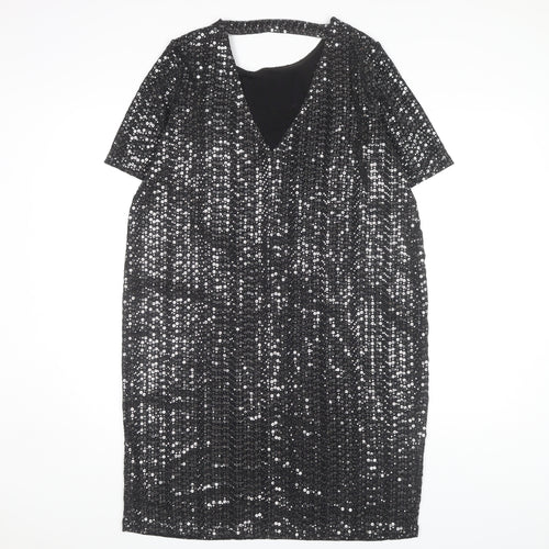 Next Women's Silver Sequin Sheath Dress Size 8 Maternity