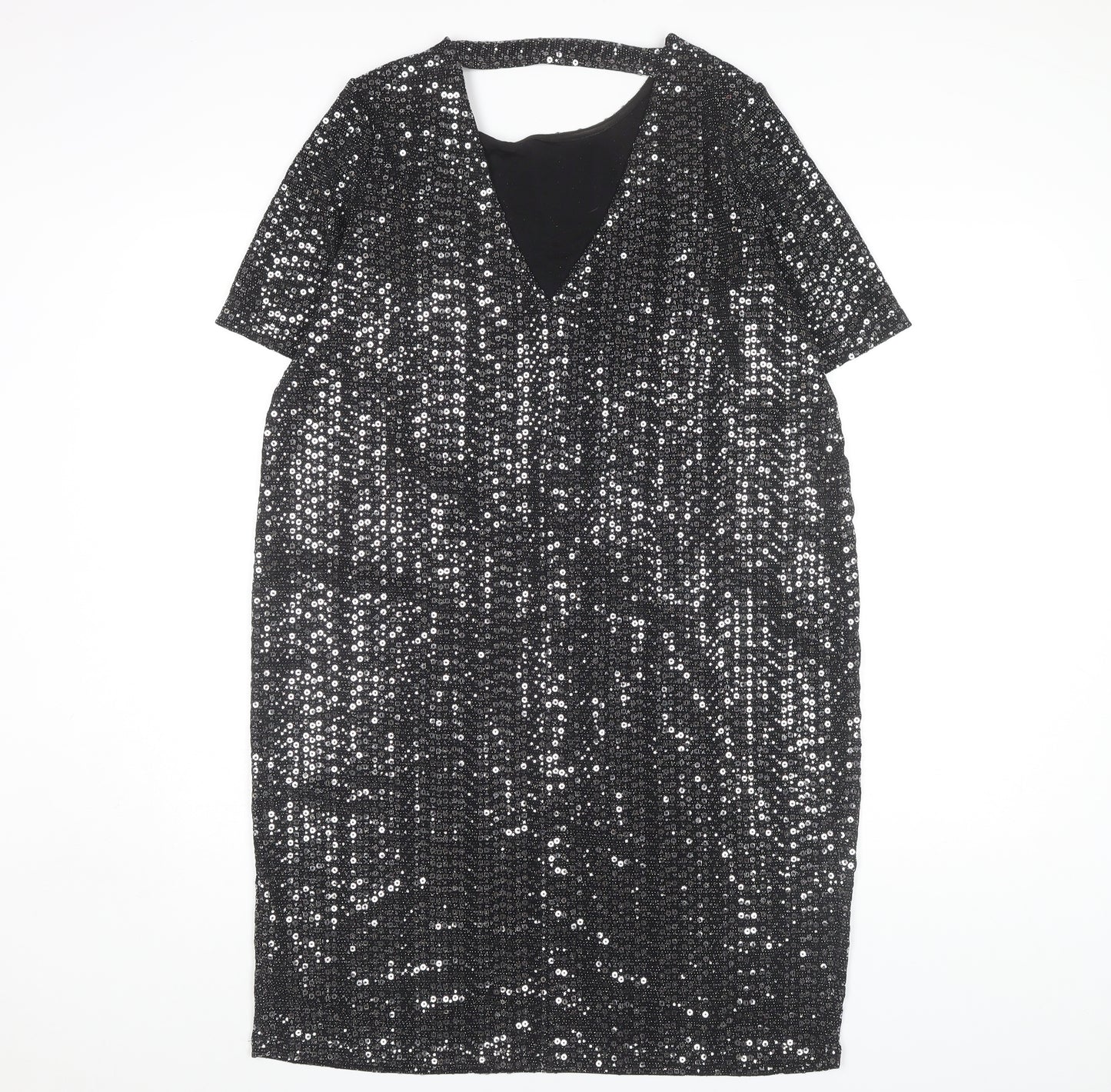 Next Women's Silver Sequin Sheath Dress Size 8 Maternity