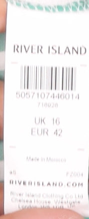 River Island Women's Green Striped Cropped Blouse, Size 16