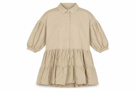 Front view of ASOS DESIGN Beige 8 A-Line Women's Casual Dress