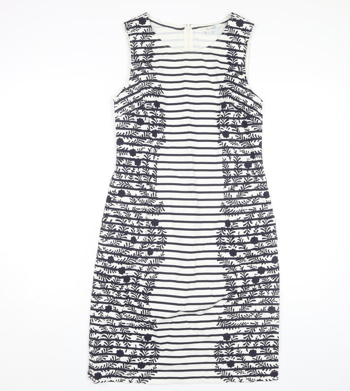 Boden Women's Multicoloured Striped Shift Dress Size 10