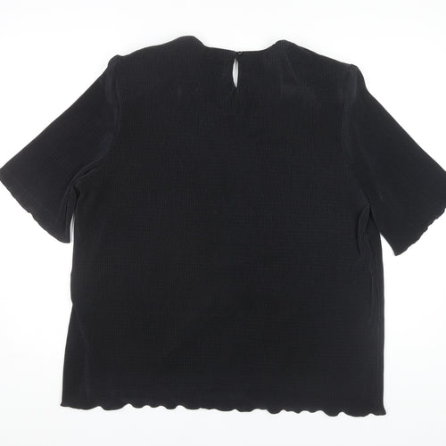Canda Women's Black Button Blouse Size 18 - Casual Short Sleeve
