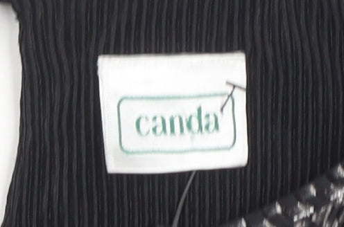 Canda Women's Black Button Blouse Size 18 - Casual Short Sleeve