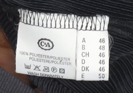 Canda Women's Black Button Blouse Size 18 - Casual Short Sleeve