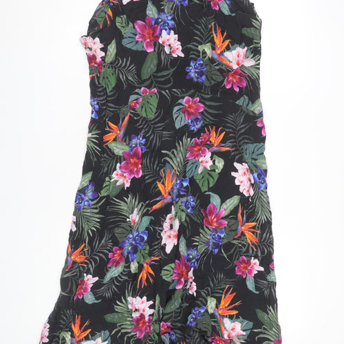 Wallis Women's Black Floral Asymmetric Dress Size 18
