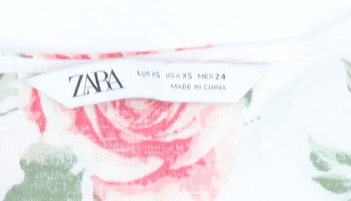 Zara Women's Multicoloured Floral Casual Dress XS