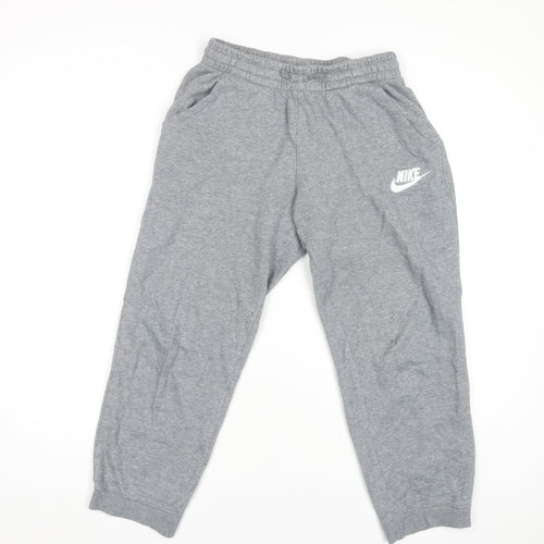 Nike Boys Grey Jogger Trousers Size L Casual Cotton