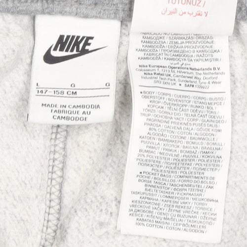 Nike Boys Grey Jogger Trousers Size L Casual Cotton