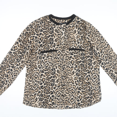 Zara Women's Multicoloured Animal Print Blouse Size 12