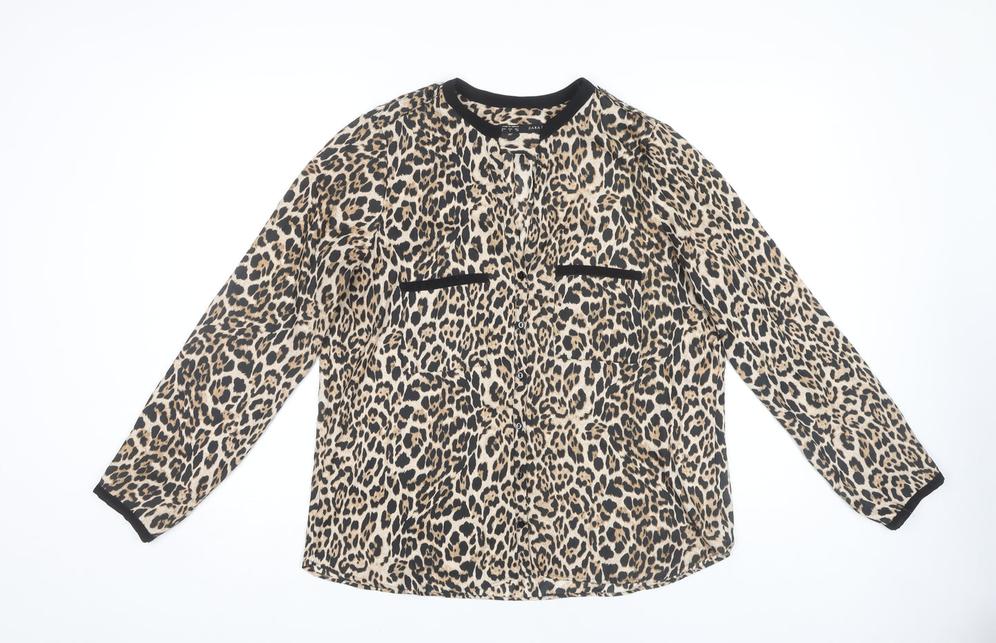 Zara Women's Multicoloured Animal Print Blouse Size 12